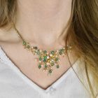 Image 10 of Gold necklace with pearl and Imperial jade | 42 cm