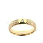 Image 2 of Tricolor gold matte ring with diamond; 0.03 ct.