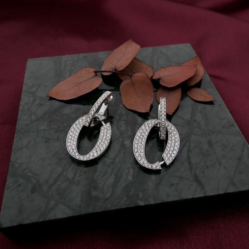 Image 6 of White gold earrings with diamonds; 1.58 ct.