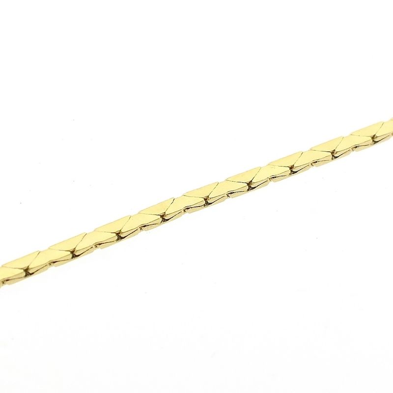 Image 4 of Two-tone gold cobra link necklace with fixed pendant