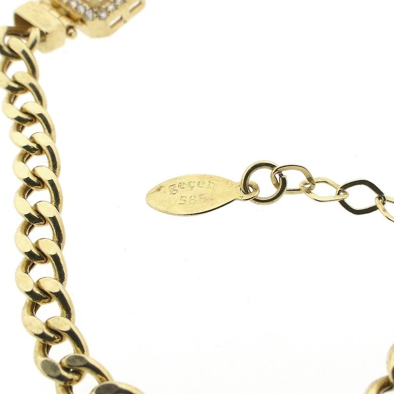 Image 5 of Gold gourmet link bracelet with zirconia | 19 cm - 21 cm