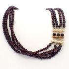 Image 1 of Glass bead necklace with gold clasp; Antique/vintage | 37 cm