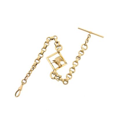 Image 1 of Golden (pocket watch) chain; Chatelaine (for a pocket watch)