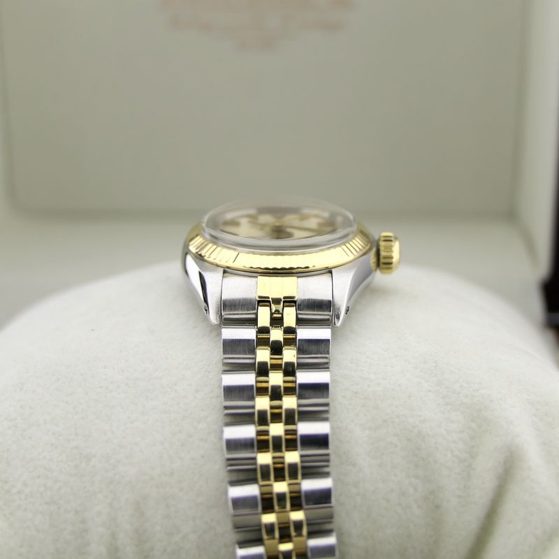 Image 17 of Rolex Oyster Perpetual 6719; Vintage 18k. goud/stalen dames horloge