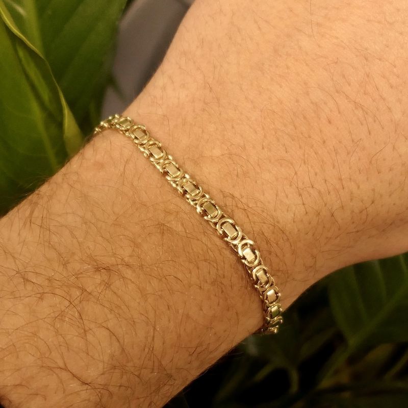 Image 10 of Gold flat king's link bracelet | 19 cm