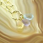 Image 6 of Gold link chain with Amethyst, Aquamarine and Citrine.