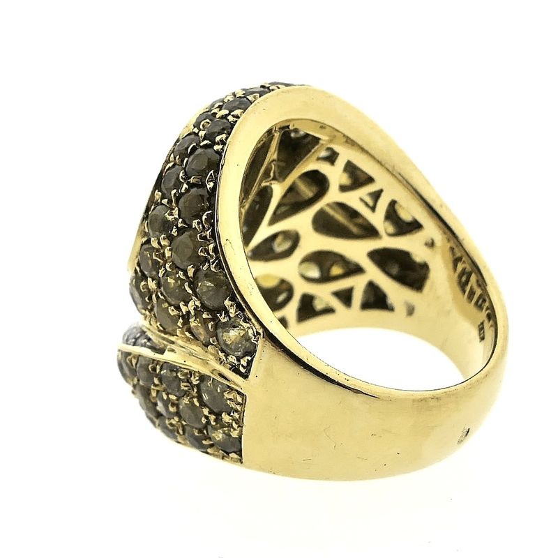 Image 8 of 18-karat gold cocktail ring with citrine and 1.28 ct. diamonds.