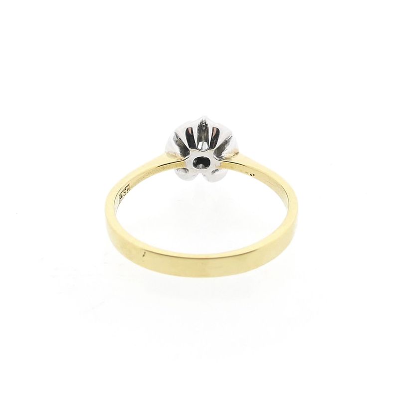 Image 6 of Bicolor gold solitaire ring with diamond; 0.035 ct.