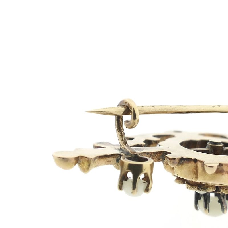 Image 8 of Antique gold brooch with pearl
