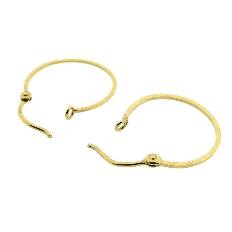 Image 7 of Gold flat earrings with pattern | Ø 17 mm