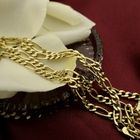Image 2 of Gold Figaro link chain | 60.5 cm