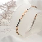 Image 5 of Two-tone gold checkered link bracelet | 19 cm