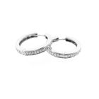 Image 7 of White Gold Hoop Earrings with Diamonds; Approx. 0.76 ct.