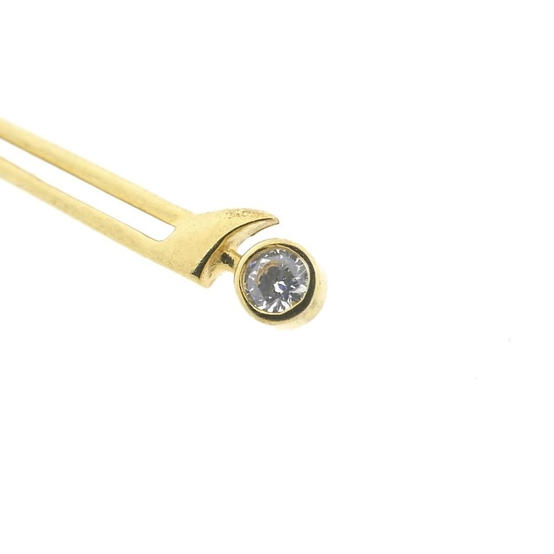 Image 7 of Gold long earrings with zirconia