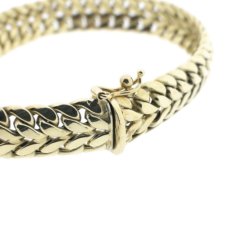 Image 3 of Gold French gourmet link bracelet | 18 cm