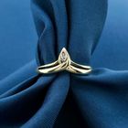 Image 2 of Golden Decorative Ring with Diamond; 0.005 ct.