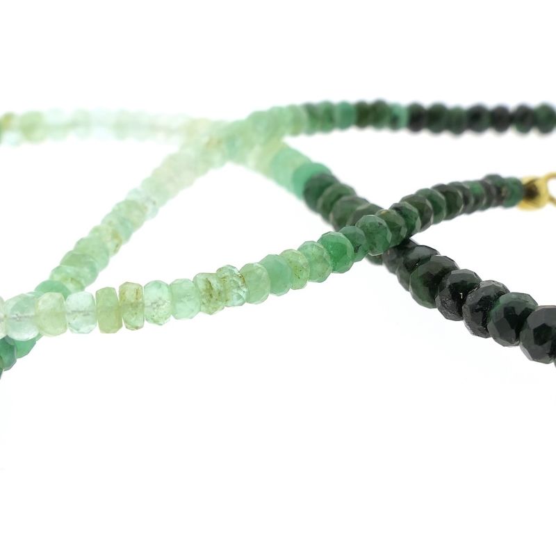 Image 8 of Emerald bead necklace with gold clasp