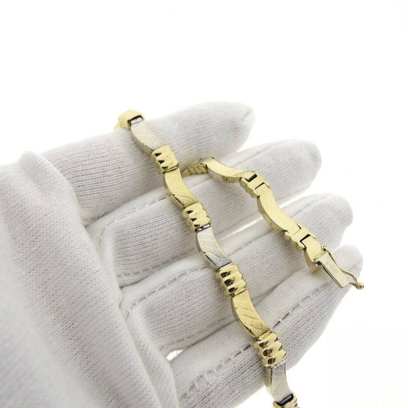 Image 7 of Two-tone gold fantasy link bracelet