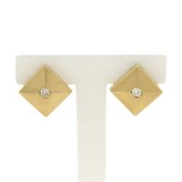 Gold stud earrings with diamond | 0.26 ct.