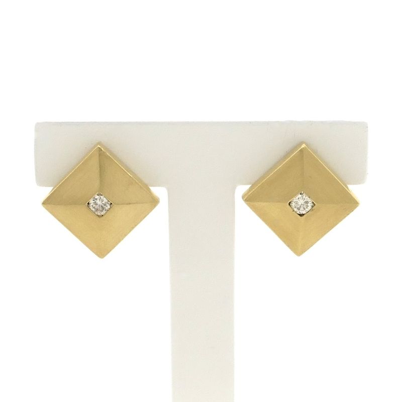 Image 1 of Gold stud earrings with diamond | 0.26 ct.