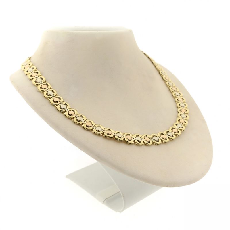 Image 2 of Tricolor gold fantasy link necklace