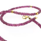 Image 11 of Pink tourmaline beaded necklace with gold clasp | 45.5 cm