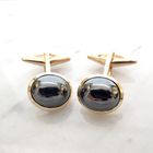 Image 2 of Vintage gold cufflinks with hematite