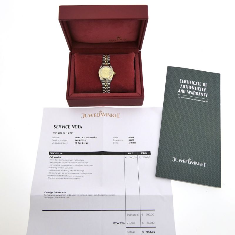 Image 4 of Rolex Lady-Datejust 26mm 69173; 18k. Vintage 18k. gold/steel women's watch