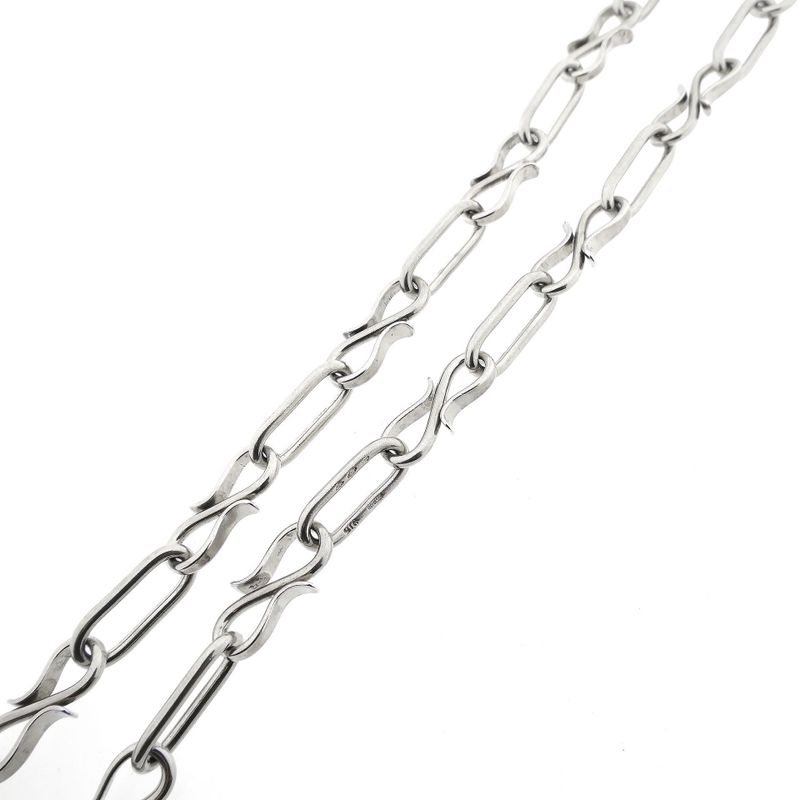 Afbeelding 6 van Zilveren fantasieschakel ketting | 74 cm