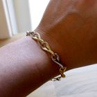Afbeelding 9 van Bicolor gouden infinity schakelarmband