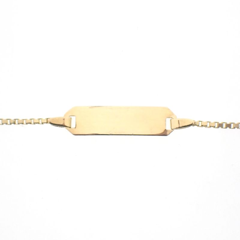 Image 3 of Gold Venetian link bracelet with plate | 16.5 cm