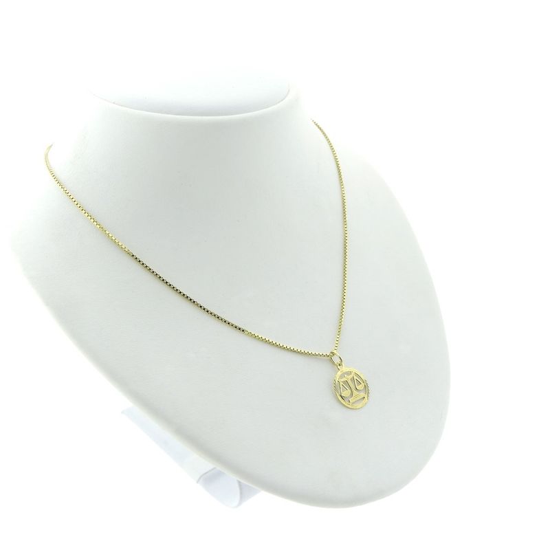 Image 5 of Gold zodiac sign pendant; Libra