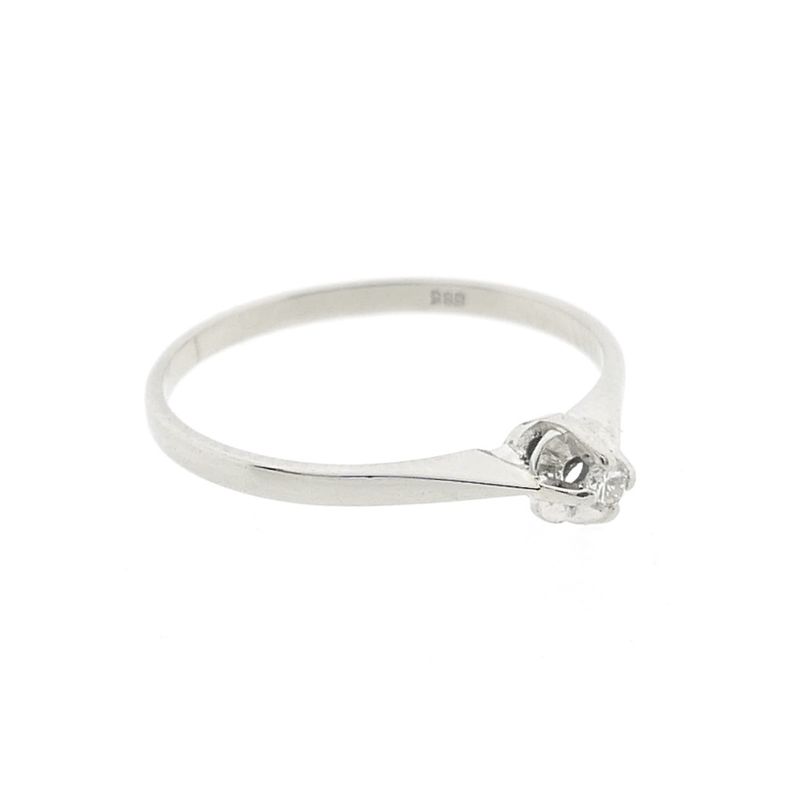 Image 5 of White gold solitaire ring with diamond | 0.03 ct.