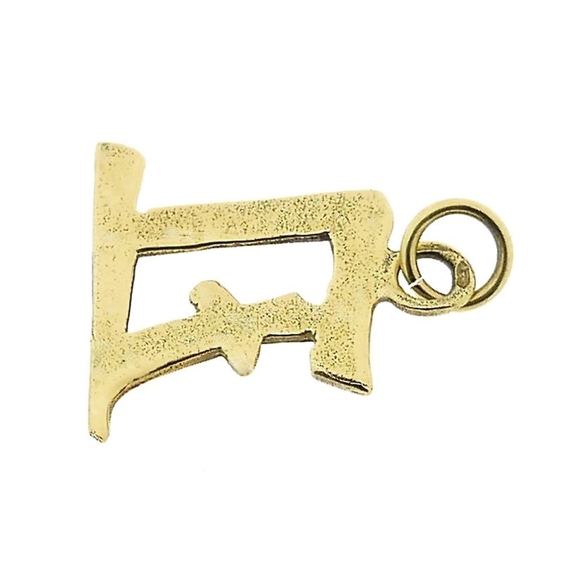 Image 7 of Gold pendant of Chinese horoscope sign; Ox