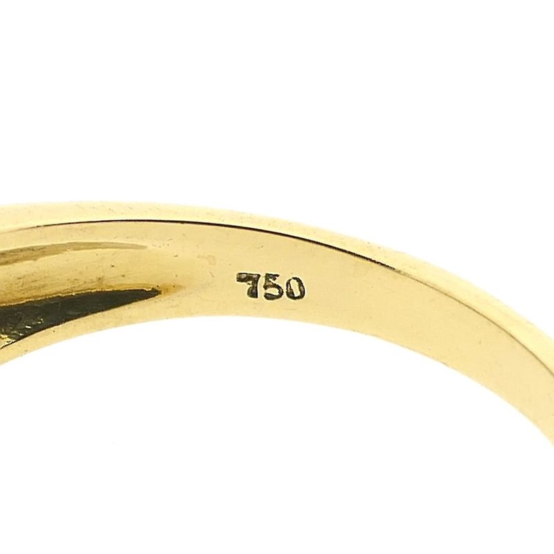 Image 8 of 18-karat gold ring with emerald and diamonds | 0.03 ct.