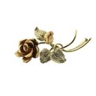 Image 2 of Vintage two-tone gold brooch of a rose