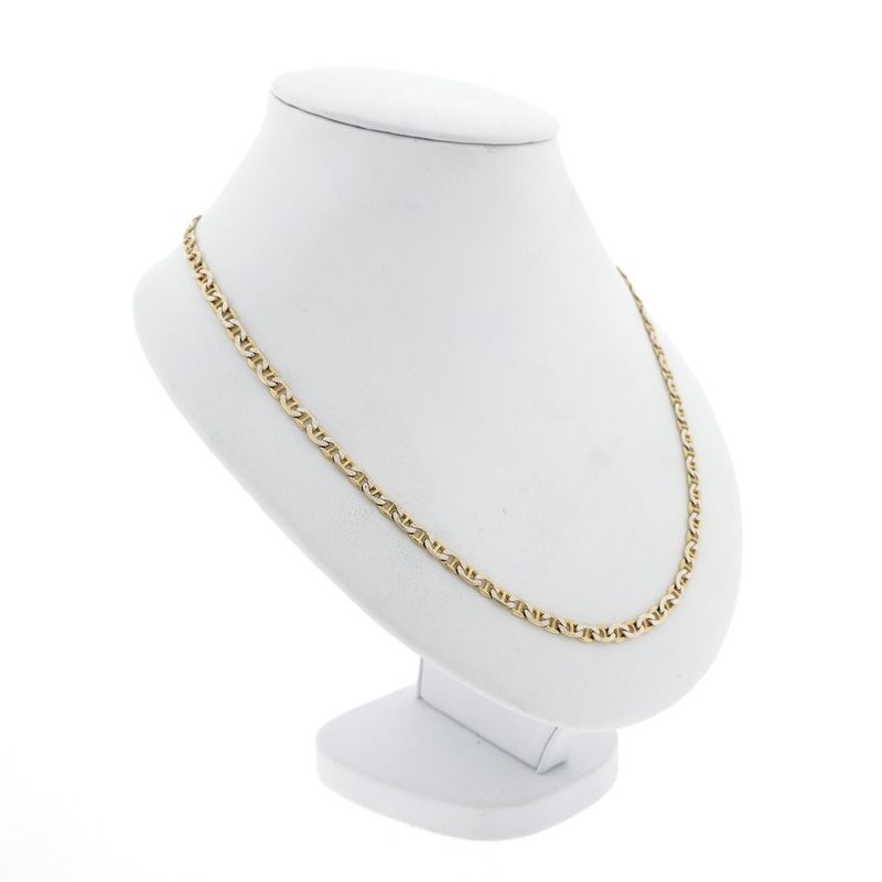 Image 4 of Two-tone gold navy link necklace; Men's | 51.5cm