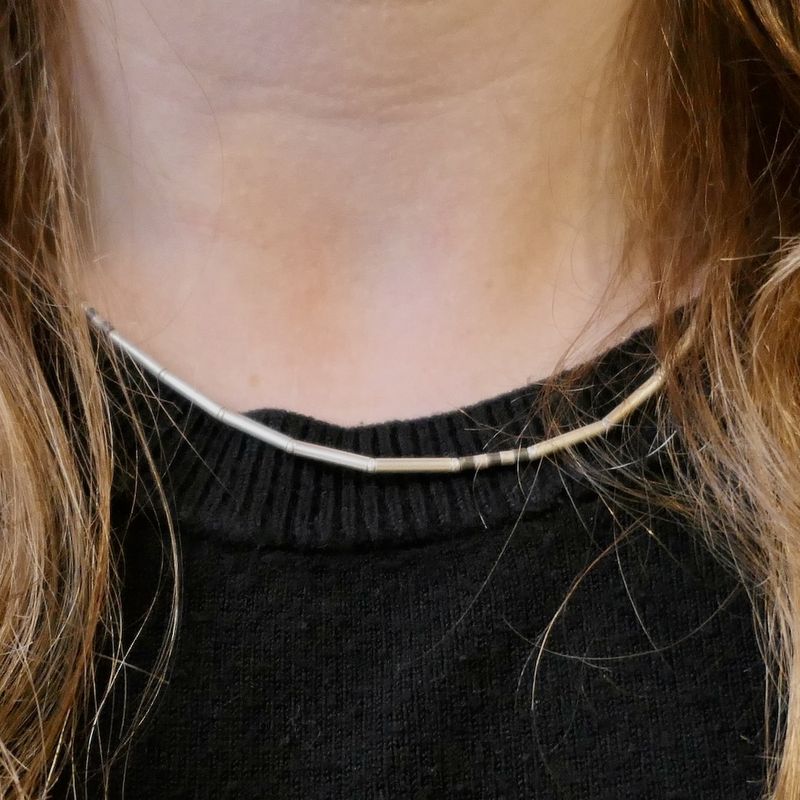 Image 9 of Silver chain with bars | 43.5 cm