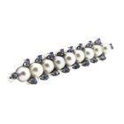 Image 7 of Antique white gold brooch with pearl and sapphire