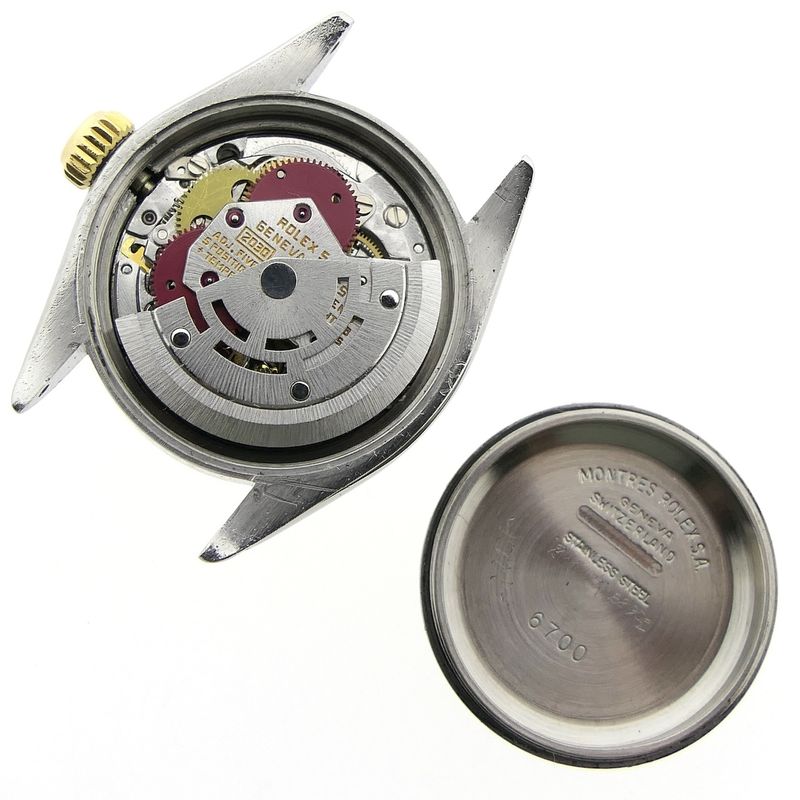 Image 11 of Rolex Oyster Perpetual 6719; Vintage 18k. goud/stalen dames horloge