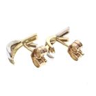 Image 4 of Two-tone gold semicircular stud earrings