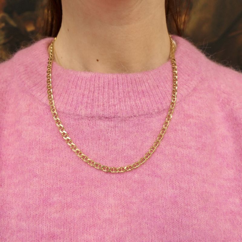 Image 7 of Gold navy/gourmet link necklace