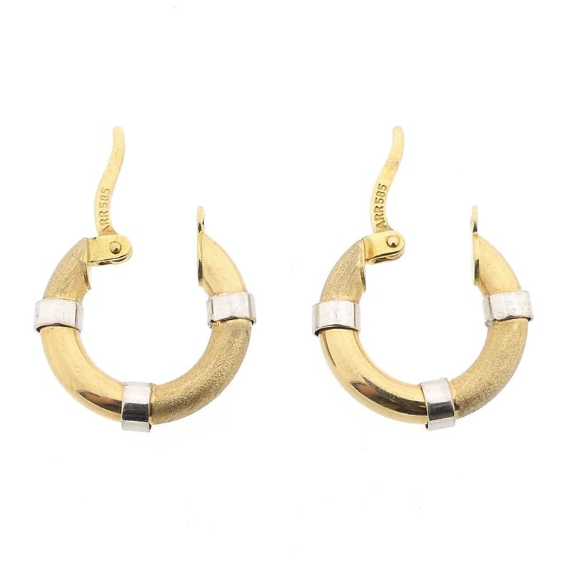 Image 6 of Bicolor Gold Earrings ; Ø 16.5