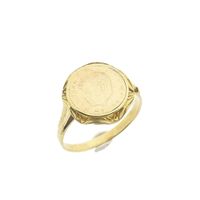 Gold ring with coin | John F. Kennedy