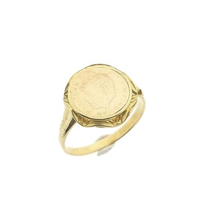Image 1 of Gold ring with coin | John F. Kennedy