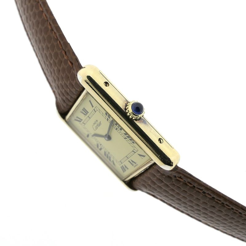 Image 11 of Cartier Tank Vermeil 'Large'; Vintage mechanical watch