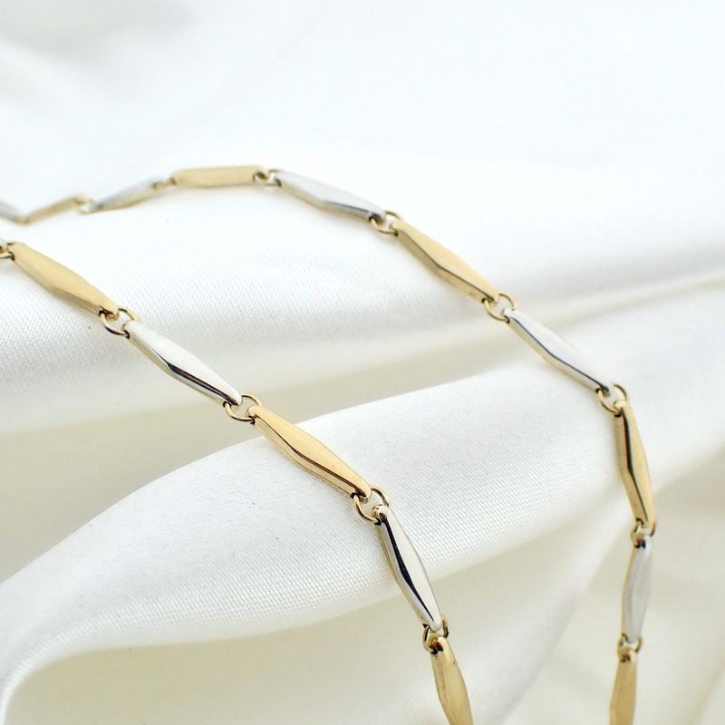 Image 2 of Two-tone gold fantasy link chain | 43 cm