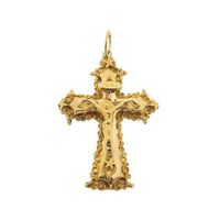 Gold antique pendant of a cross with corpus | INRI