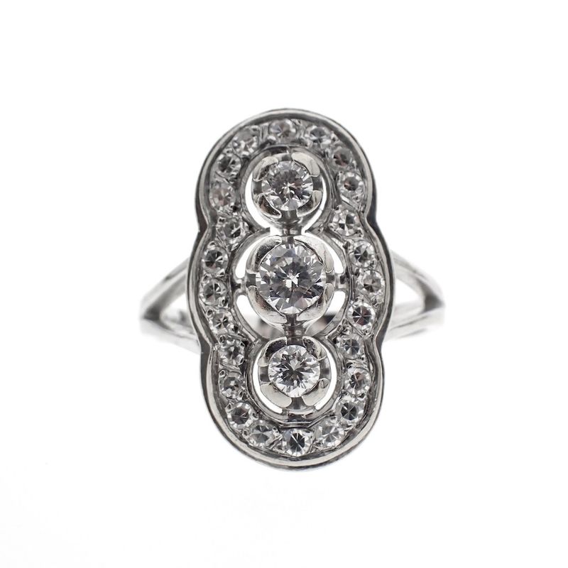 Image 5 of 18K white gold art deco engagement ring | 0.62 ct. diamonds