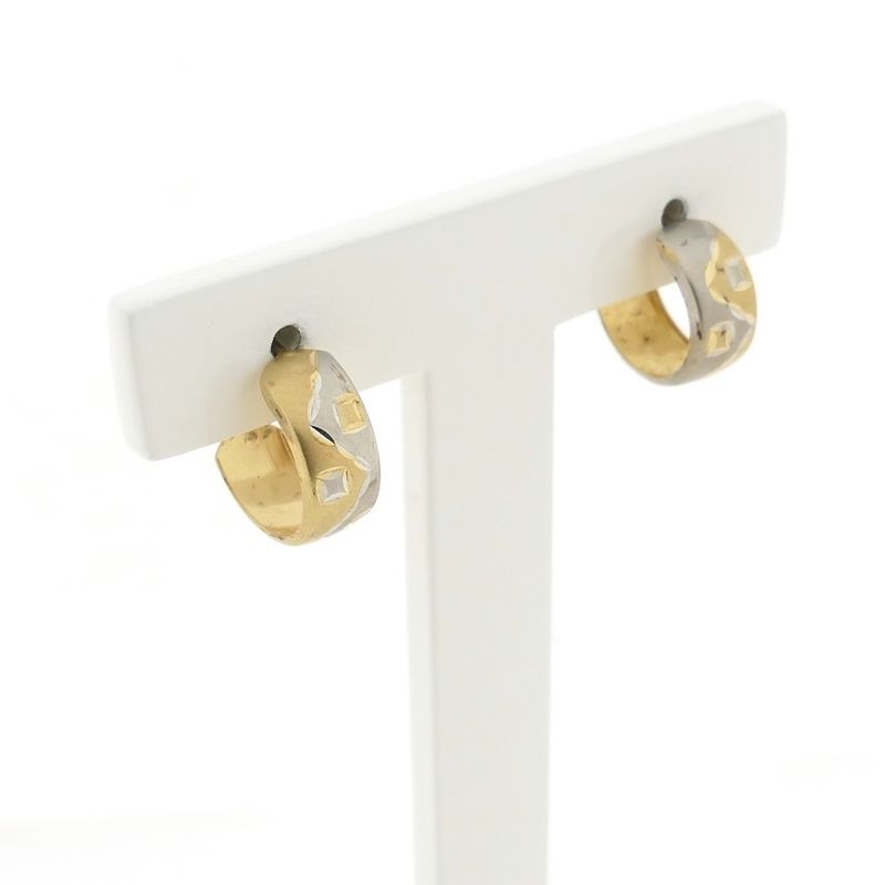 Image 4 of Two-tone gold stud earrings